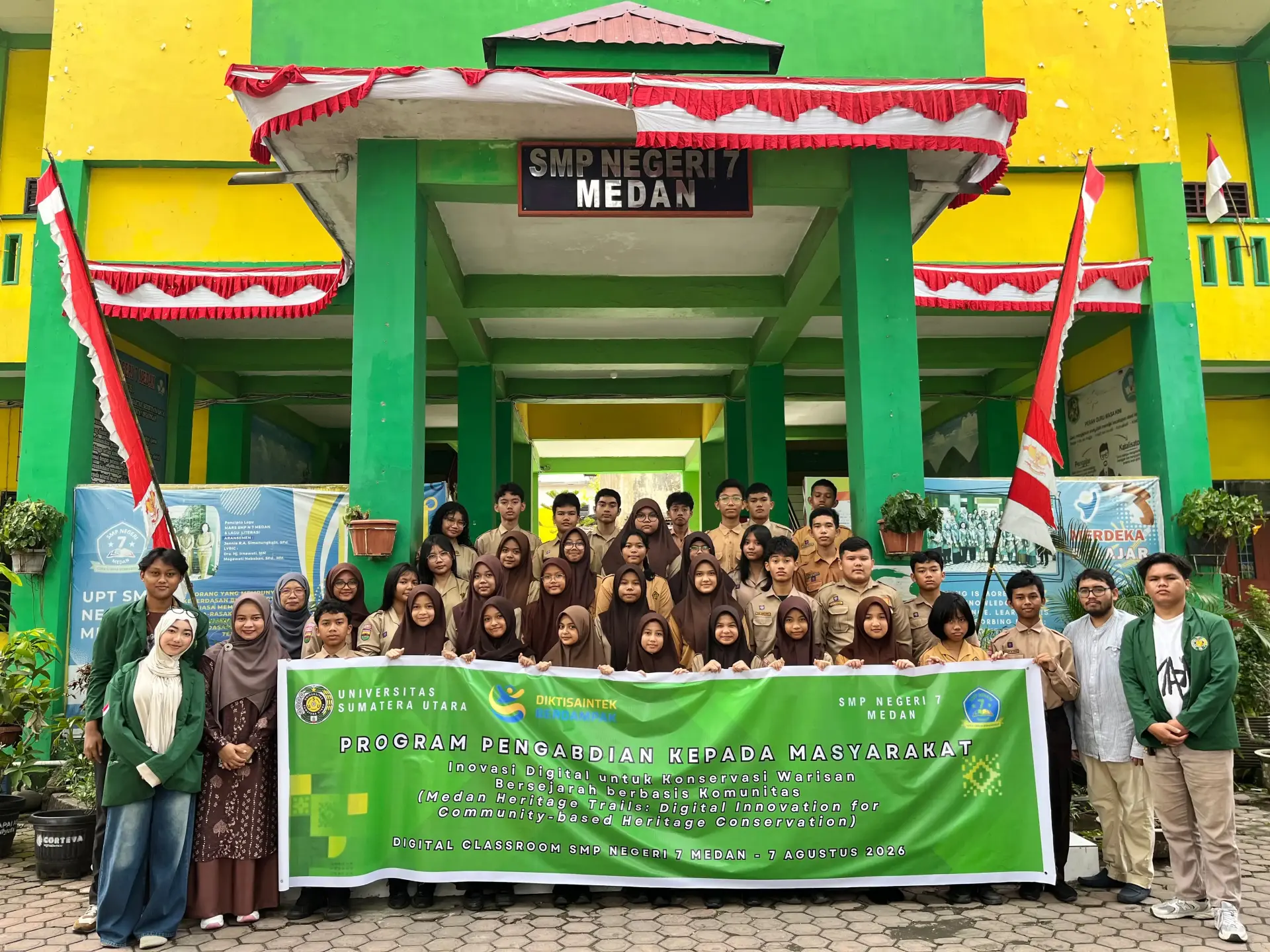 Tim Pengabdian Lintas Disiplin FT USU Ajak Siswa SMPN 7 Medan Jelajahi Warisan Kota melalui Medan Simpang